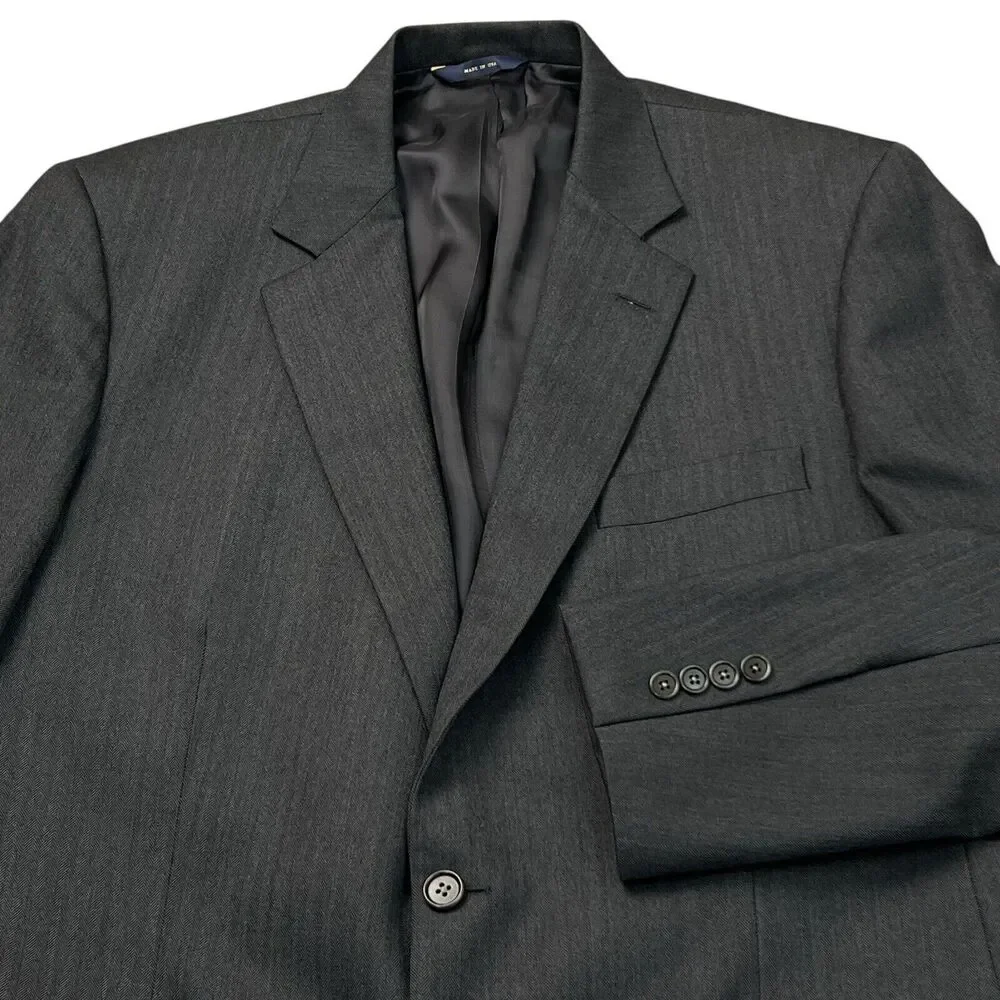 Brooks Brothers‎ Madison Saxxon Blazer Mens Size 44L Charcoal Gray USA